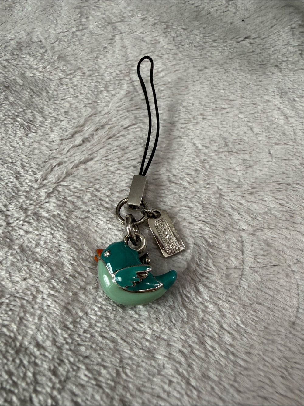 Vintage Coach Teal and Mint Bird Charm